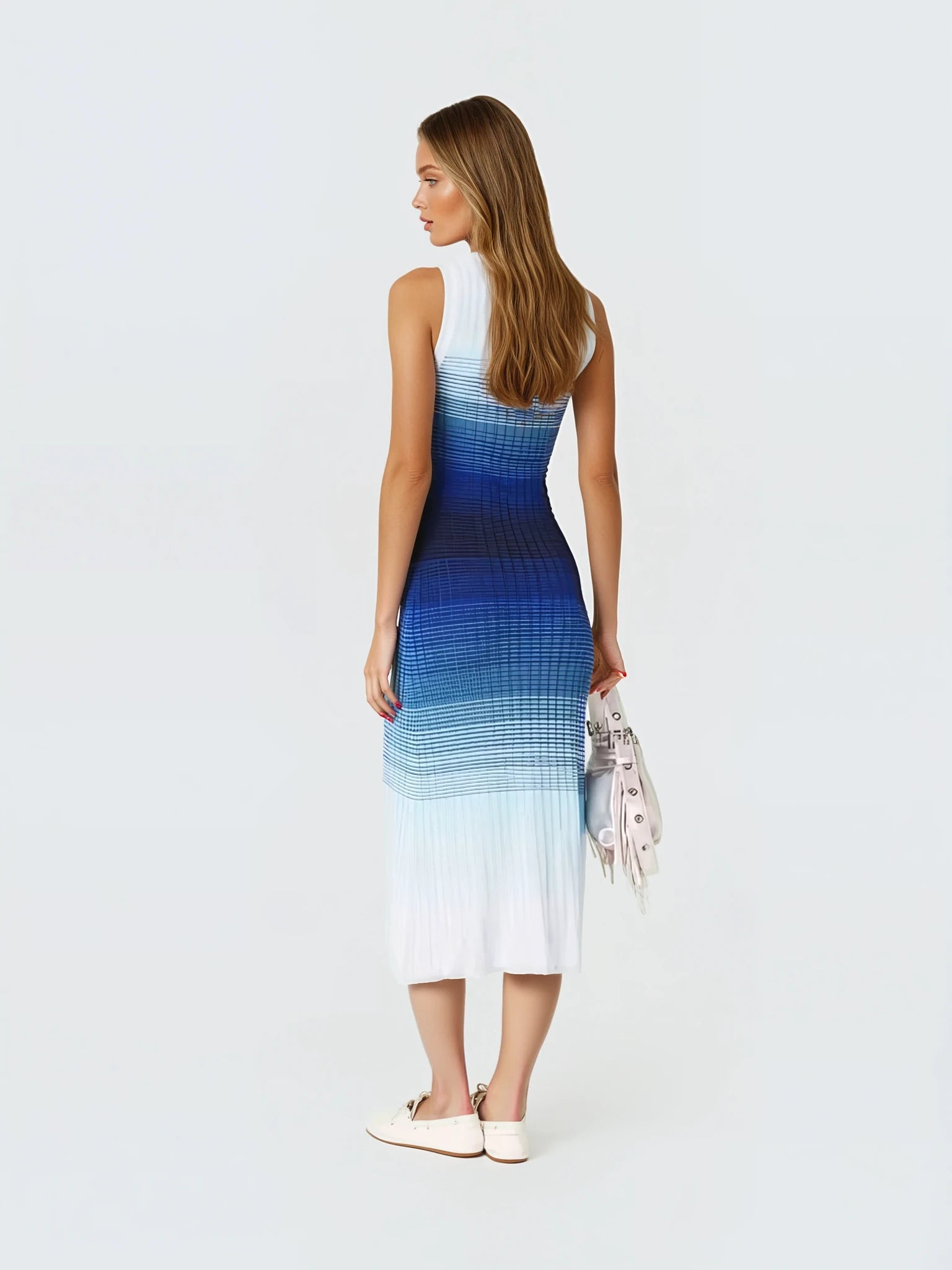 Sandro Ombre Sea knit maxi dress - Blue