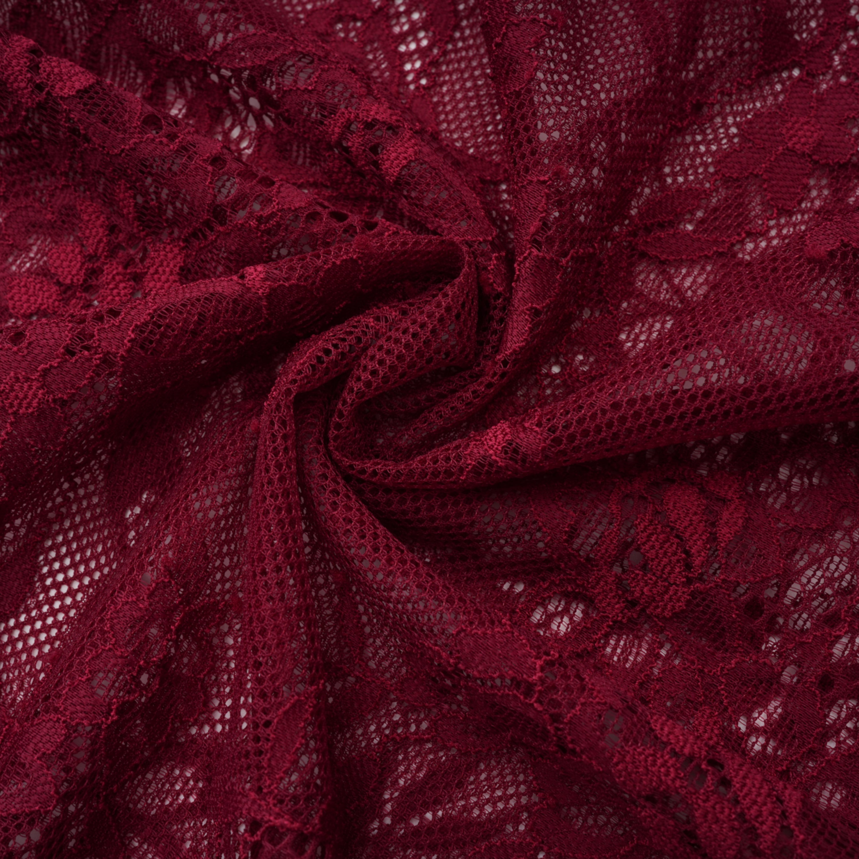 Stefania Ruby Red Floral Lace Maxi Gown