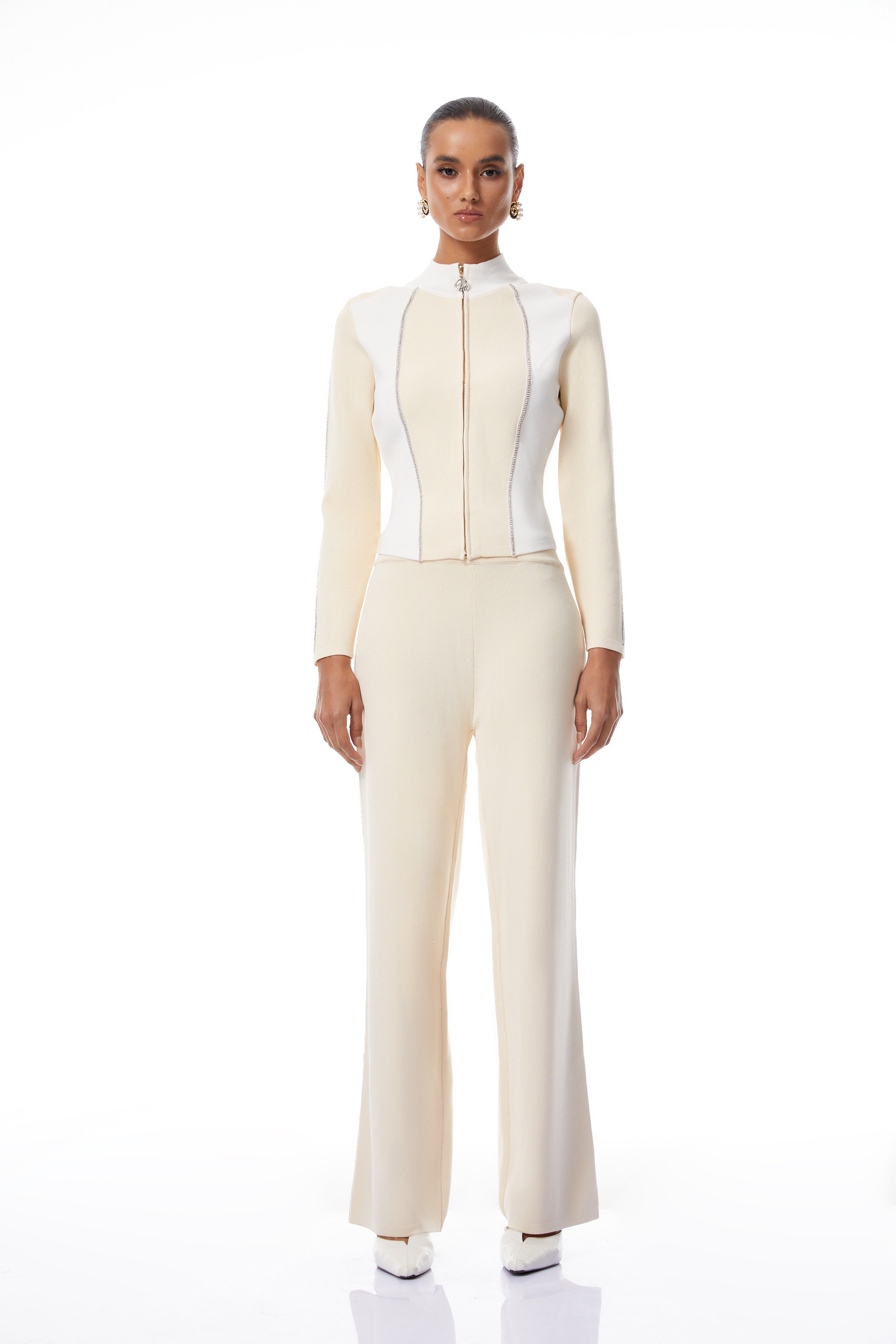 Kennedy Neutral Metallic Threaded Knit Co-ord Set