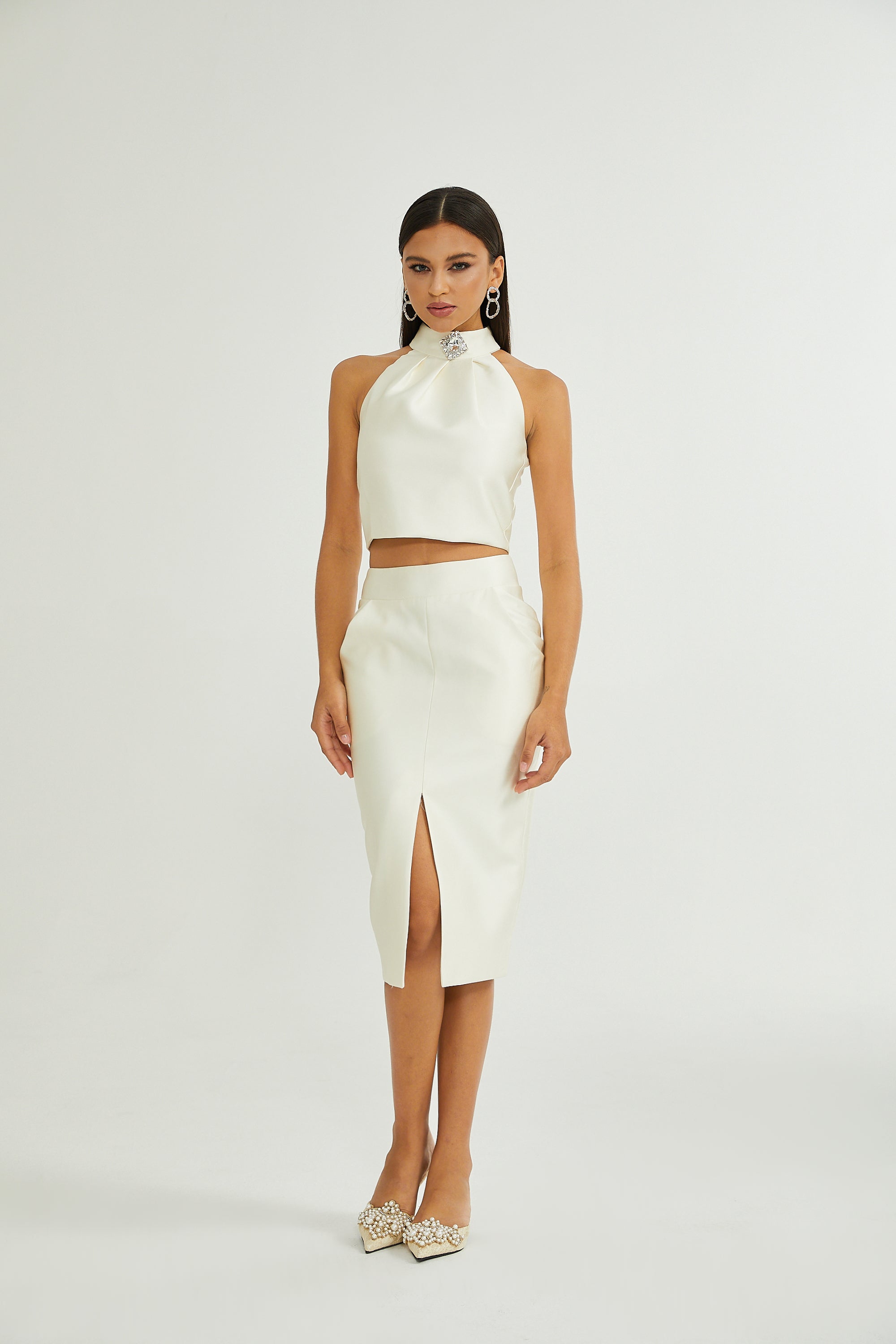 Manon white top & skirt matching set (Final Sale)