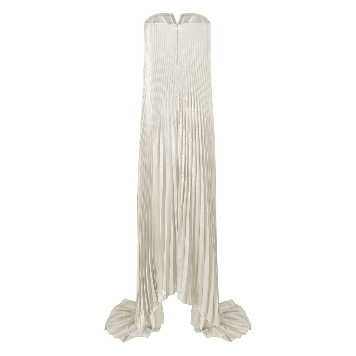 Satiné Gold Fully-pleated Maxi Dress
