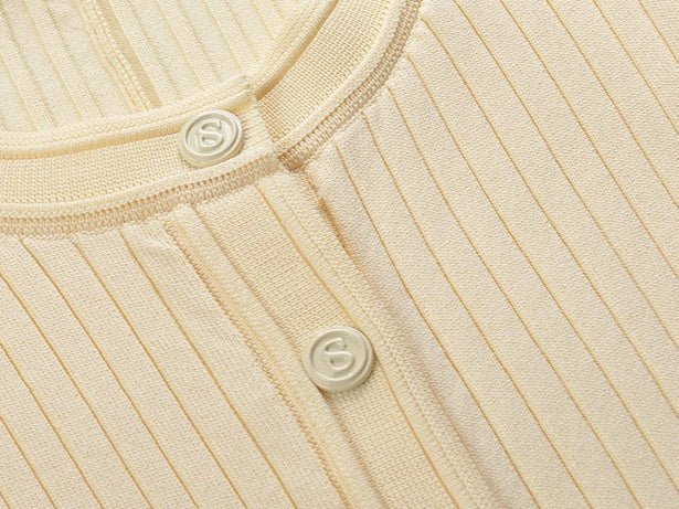 Sandro Fine-knit midi dress with openwork design yellow/beige