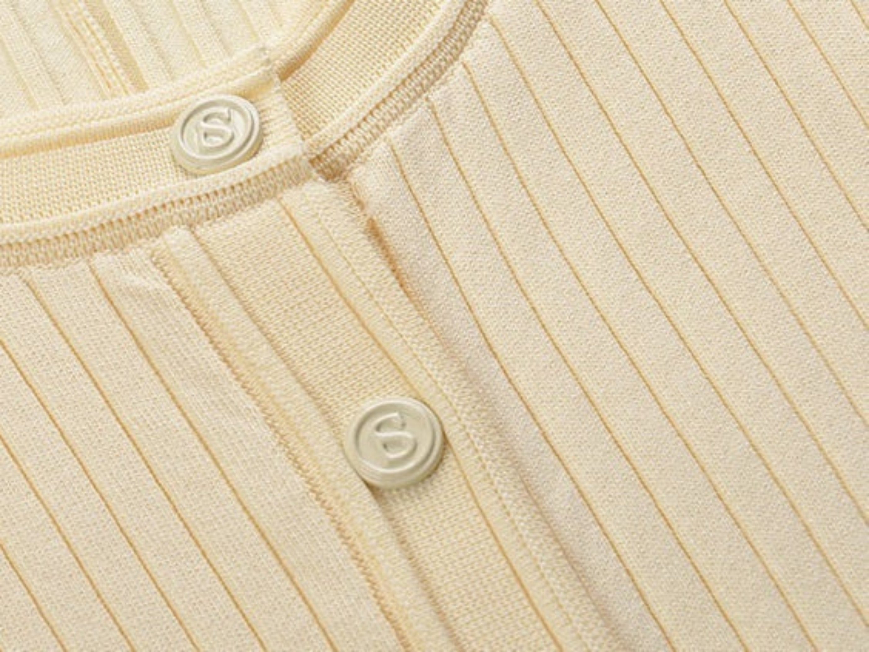 SANDRO Fine-knit midi dress with openwork design yellow/beige