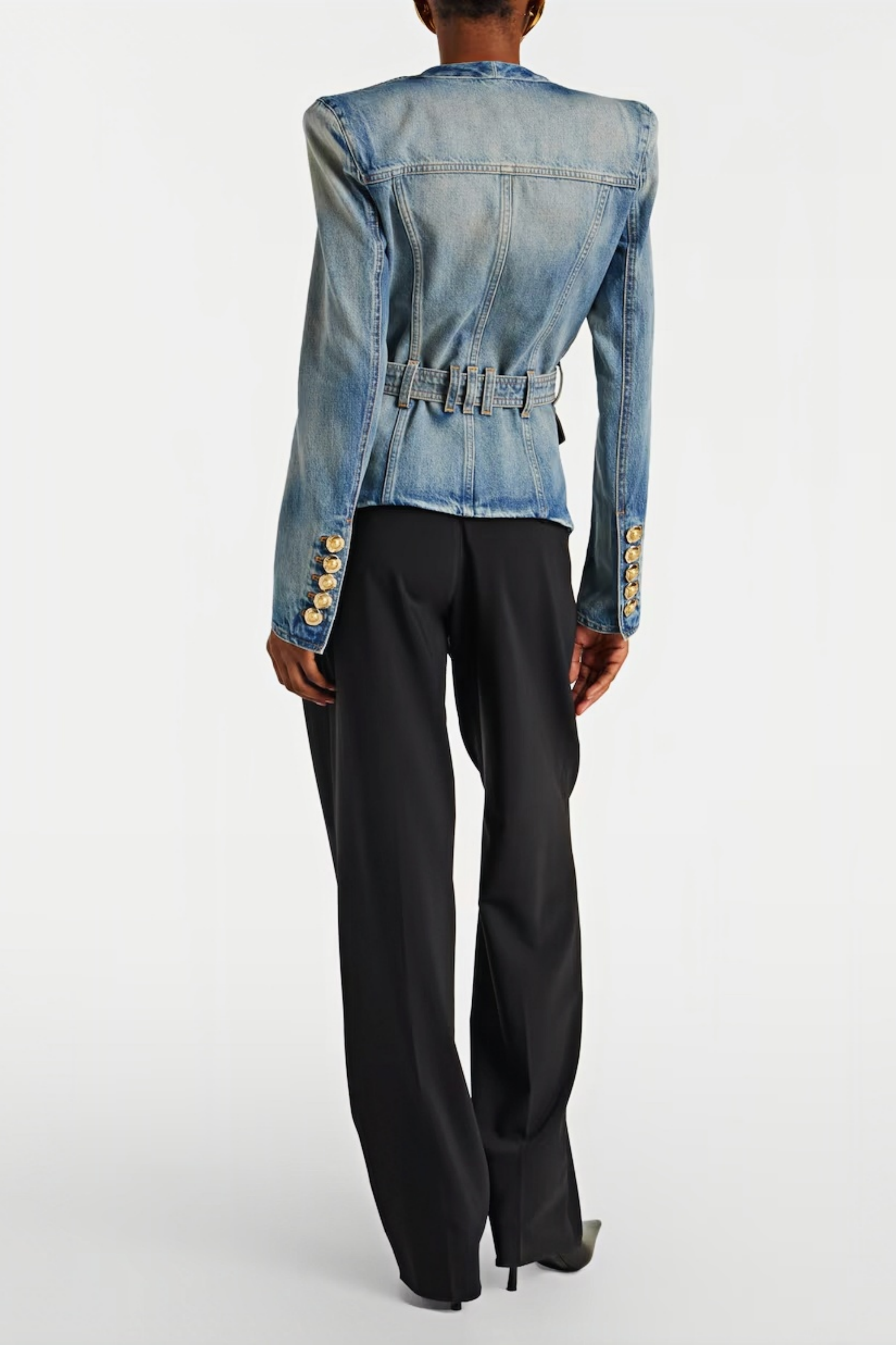 Edda Light Blue Belted Denim Jacket