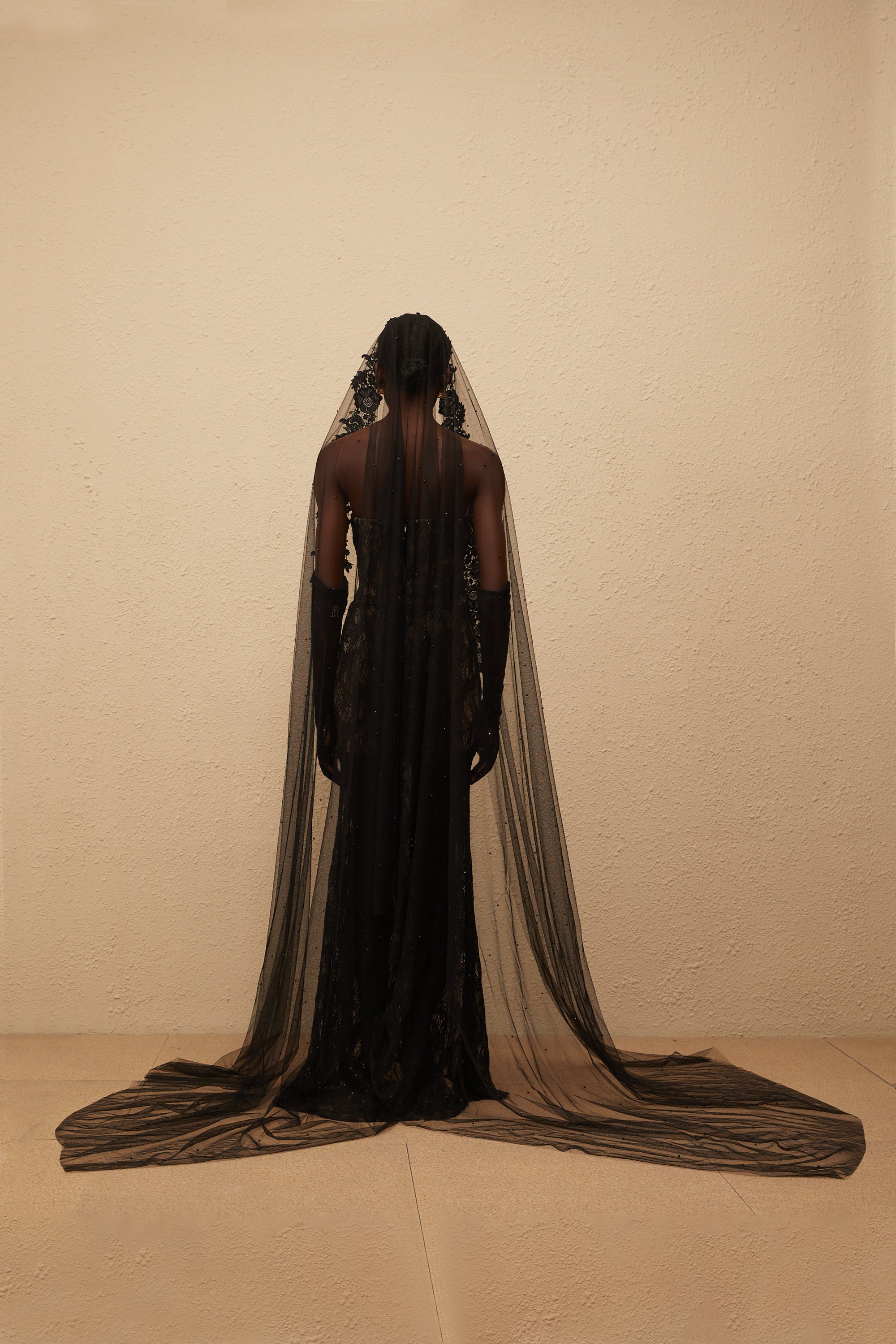 Bertille Black Floral Lace Corset Maxi Dress (Final Sale)
