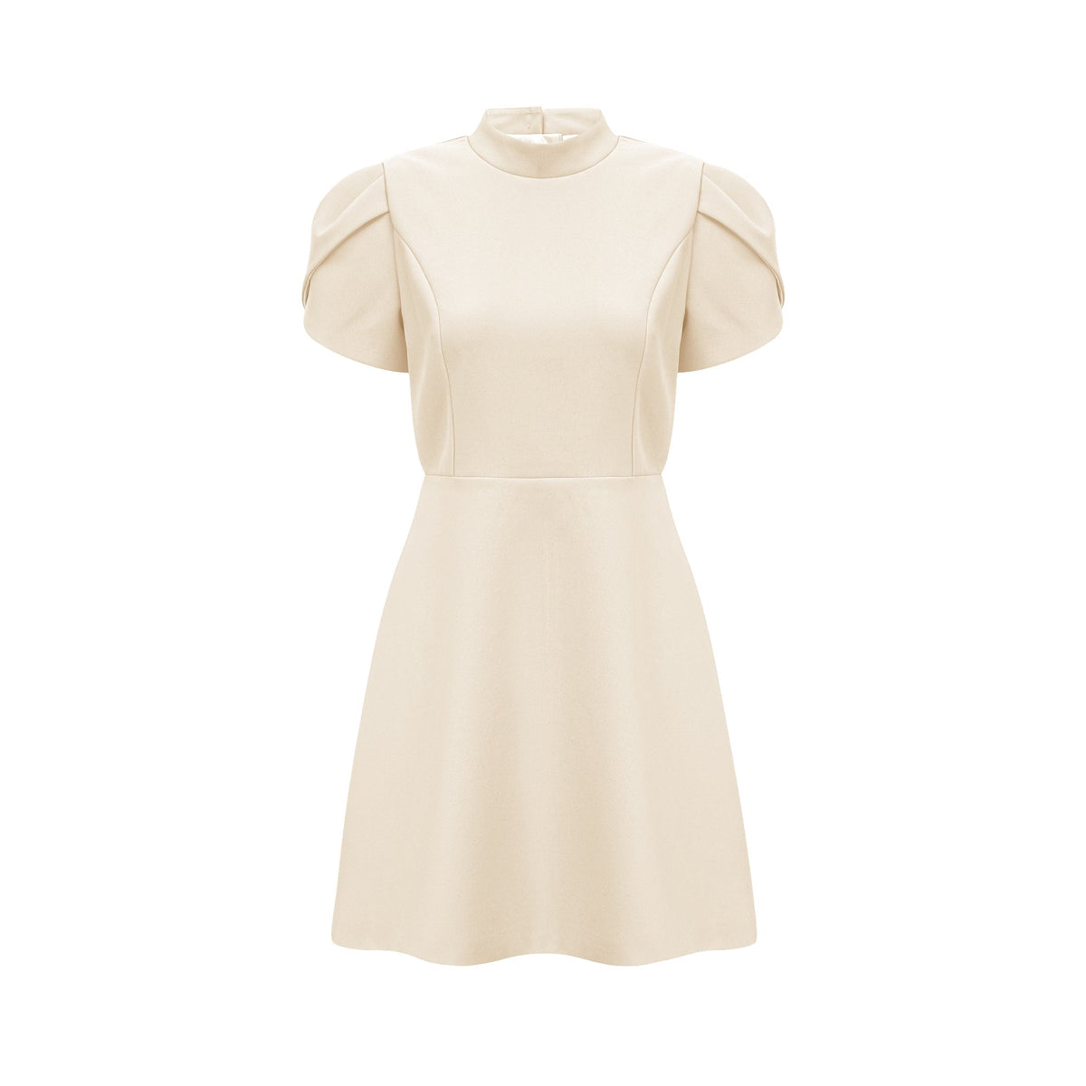 Anna White Petal Sleeve Cut Out Bow Mini Dress
