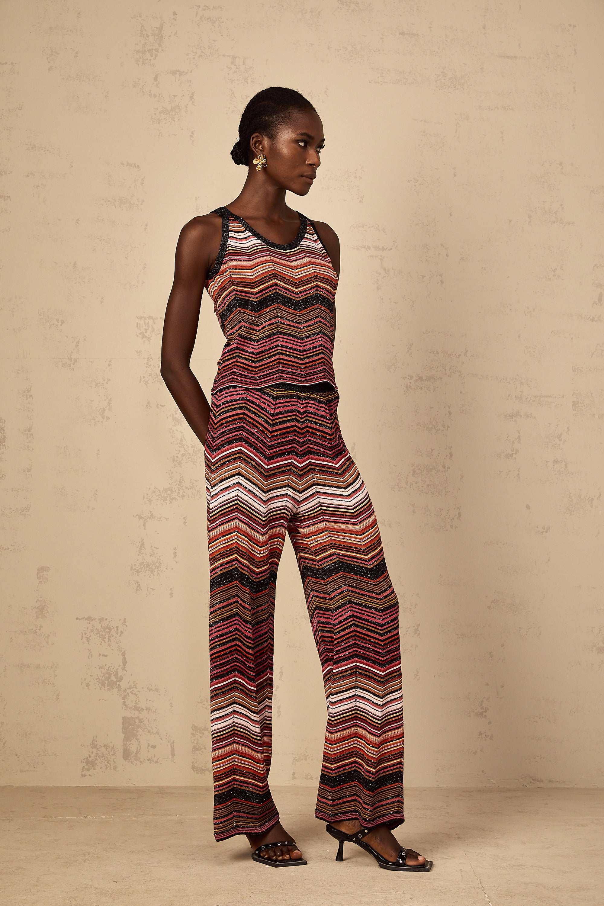 Chloé Red Striped Knit Matching Set