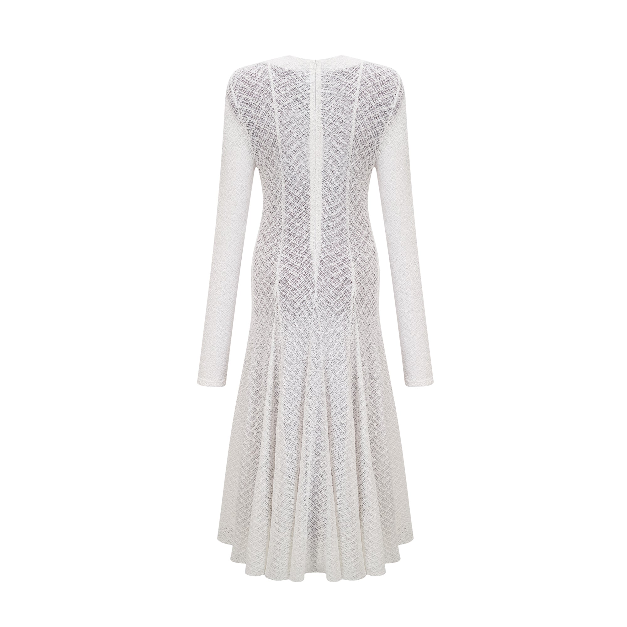 Athena wavy-pattern lace maxi dress in White (Final Sale-US Only)