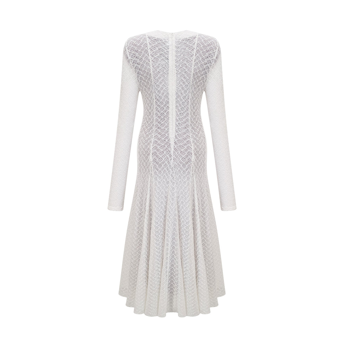 Athena wavy-pattern lace maxi dress in White (Final Sale-US Only)