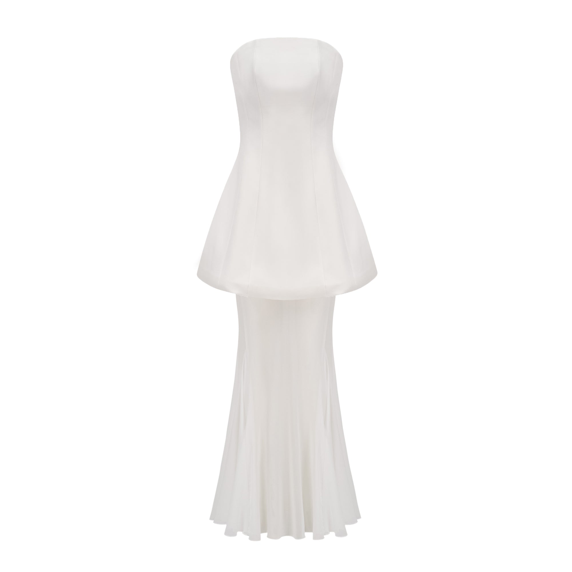 Mélanie White Corset Dress & Mesh Skirt Set