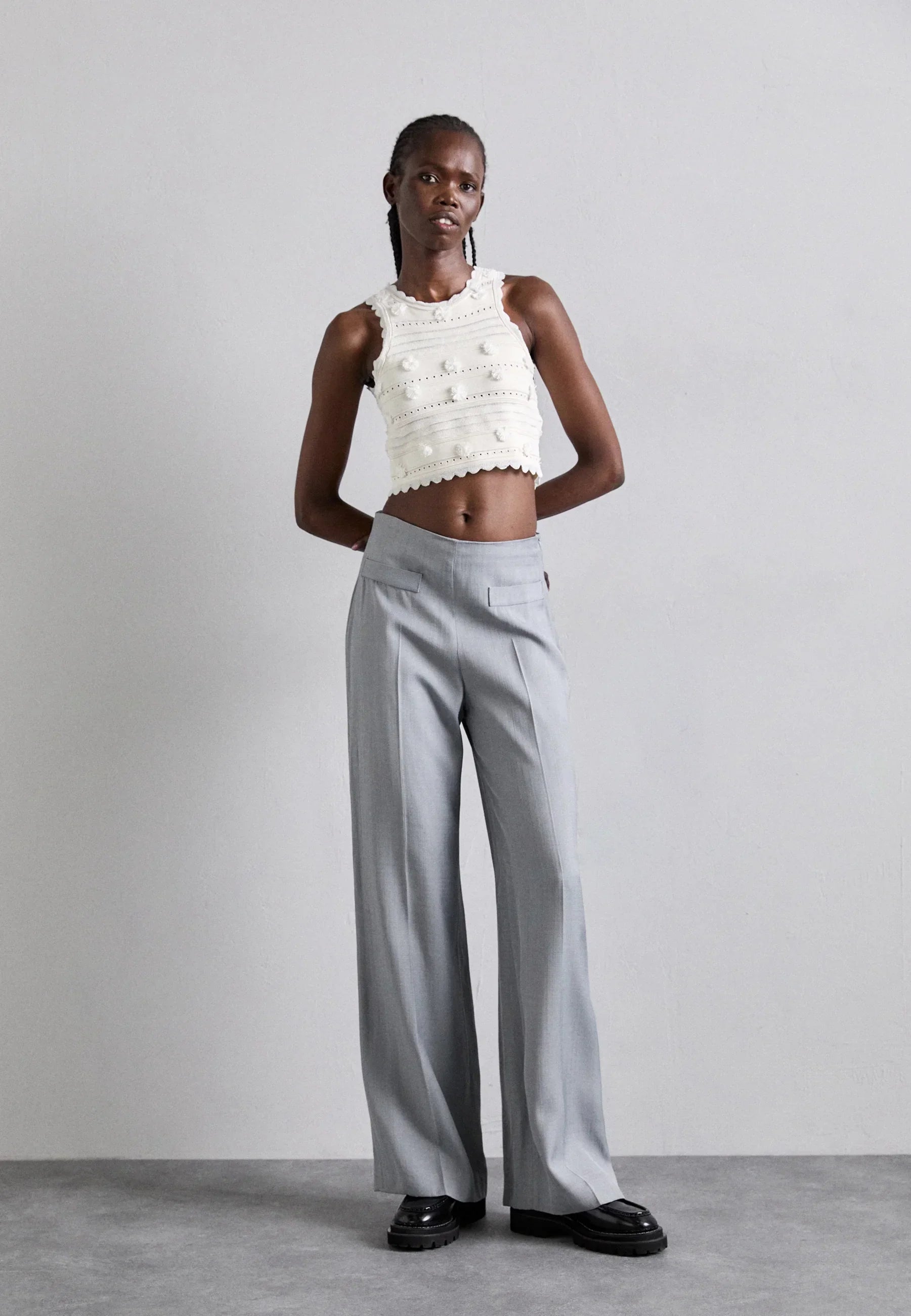 SANDRO AMERICAIN FRILL TOP - White