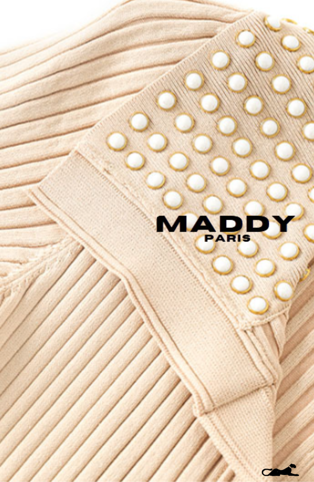 SANDRO KNIT MAXI DRESS WITH STUDS- Beige