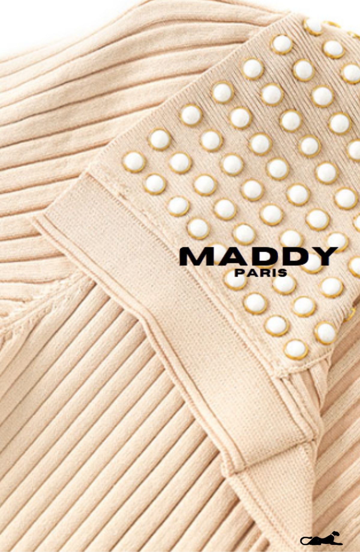 SANDRO KNIT MAXI DRESS WITH STUDS- Beige