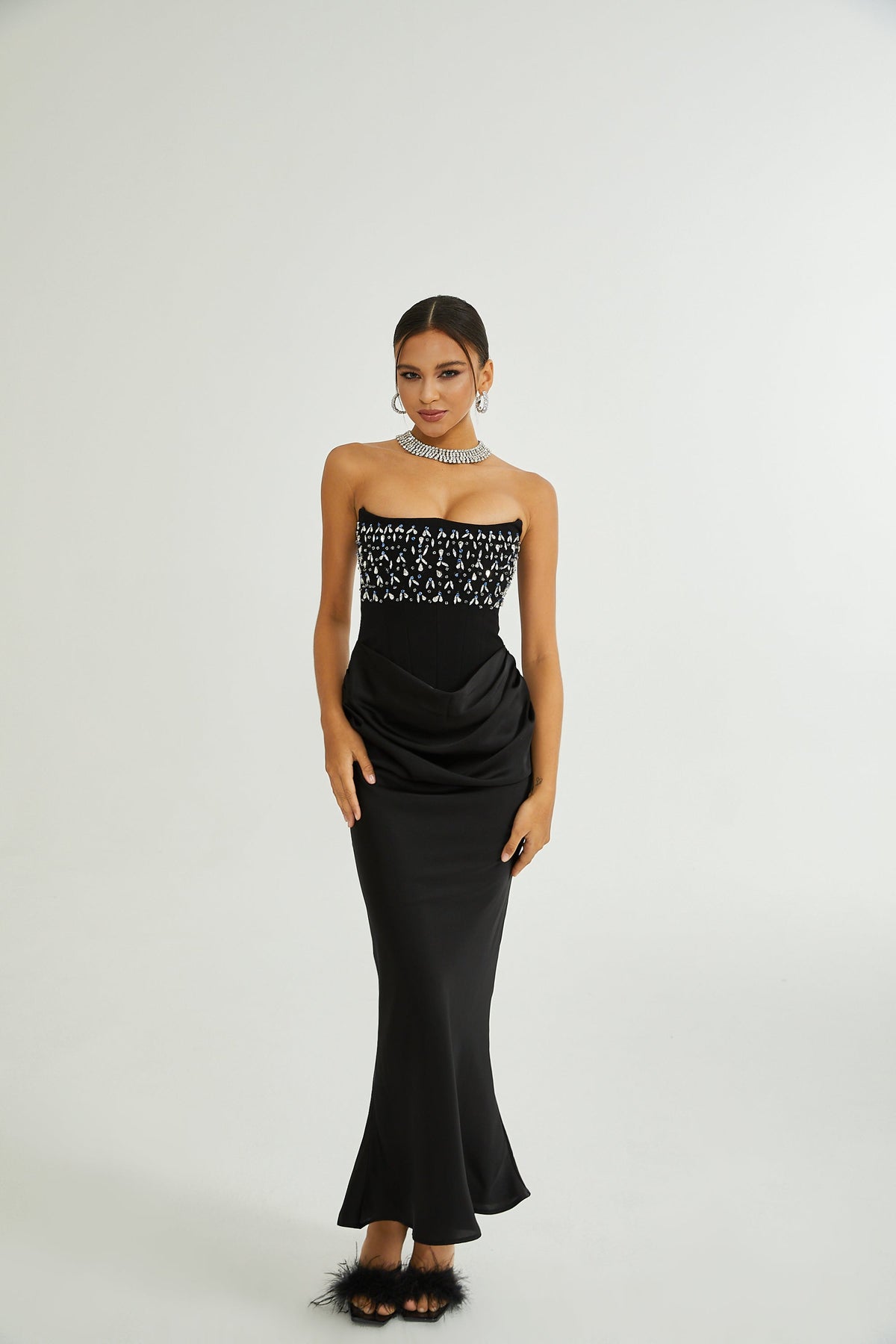 Aurore Crystal Embellished Maxi Dress (Final Sale-US Only)