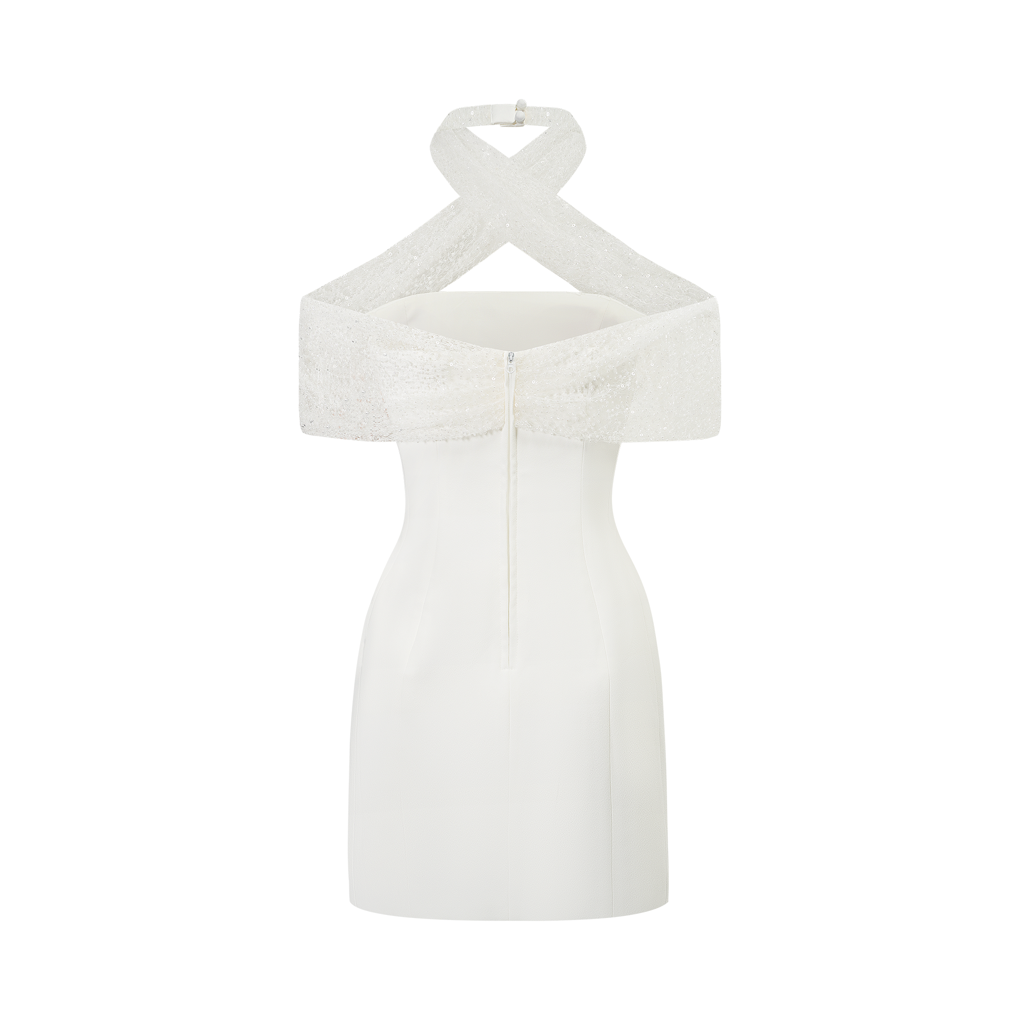 Ulla White Cross Over Bodycon Mini Dress (Final Sale-US Only)