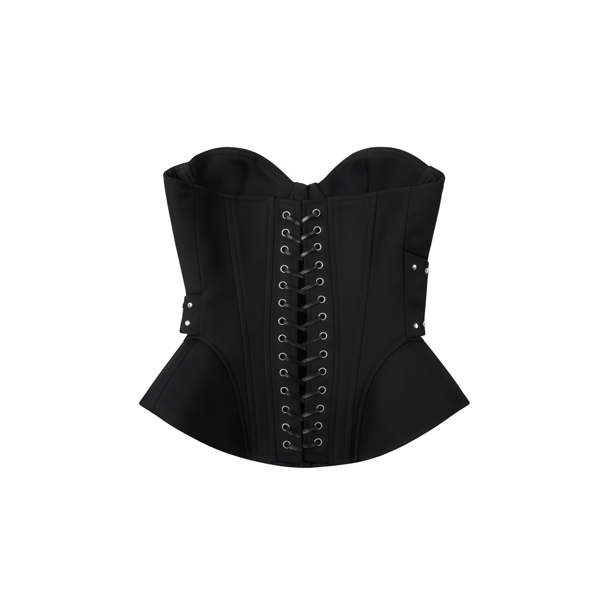 Tiril Black Studded Belted Corset Top (Final Sale)