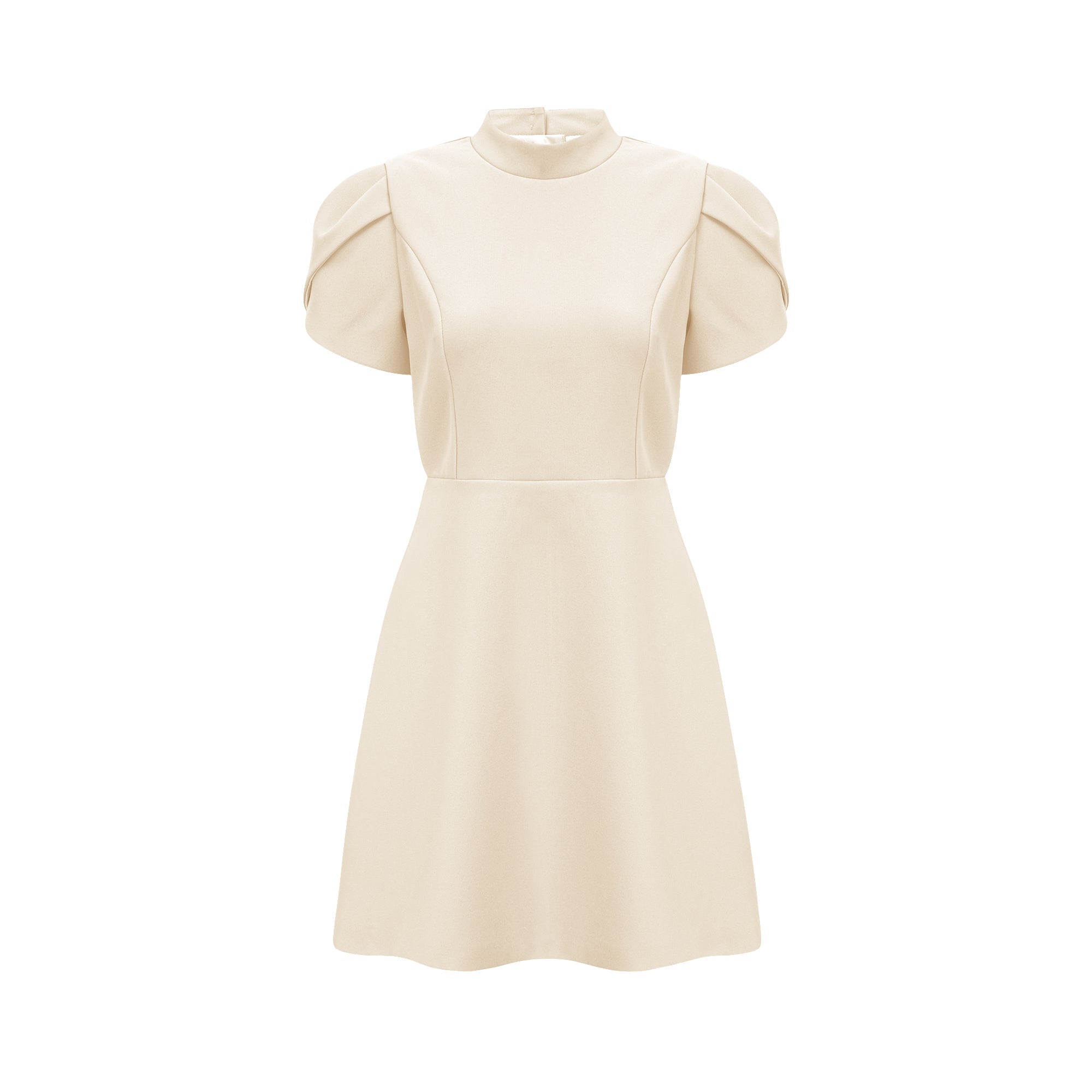 Anna White Petal Sleeve Cut Out Bow Mini Dress
