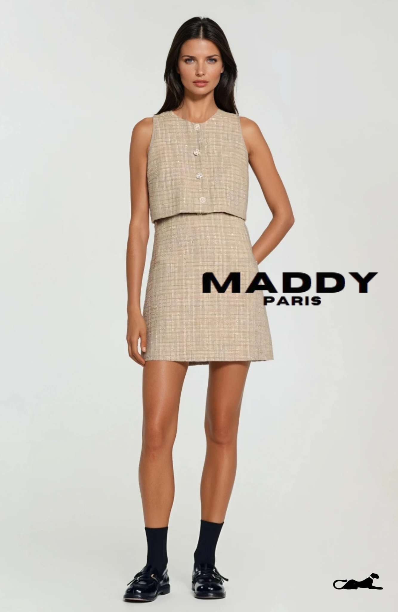 MADDY PARIS GISELLE BOUCLÉ TWEED MINI DRESS SET - Gold