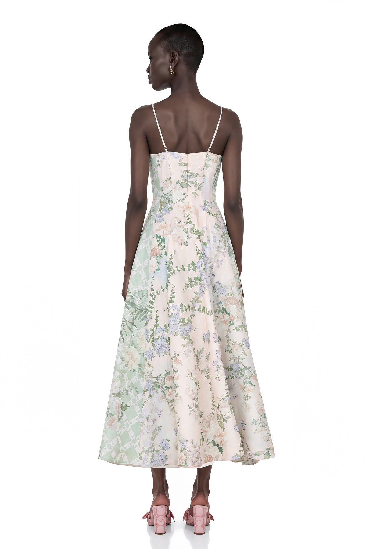 aurore pink floral print maxi dress