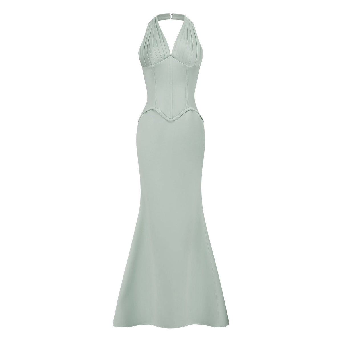 Aurélie Green Halterneck Mermaid Maxi Dress (Final Sale)