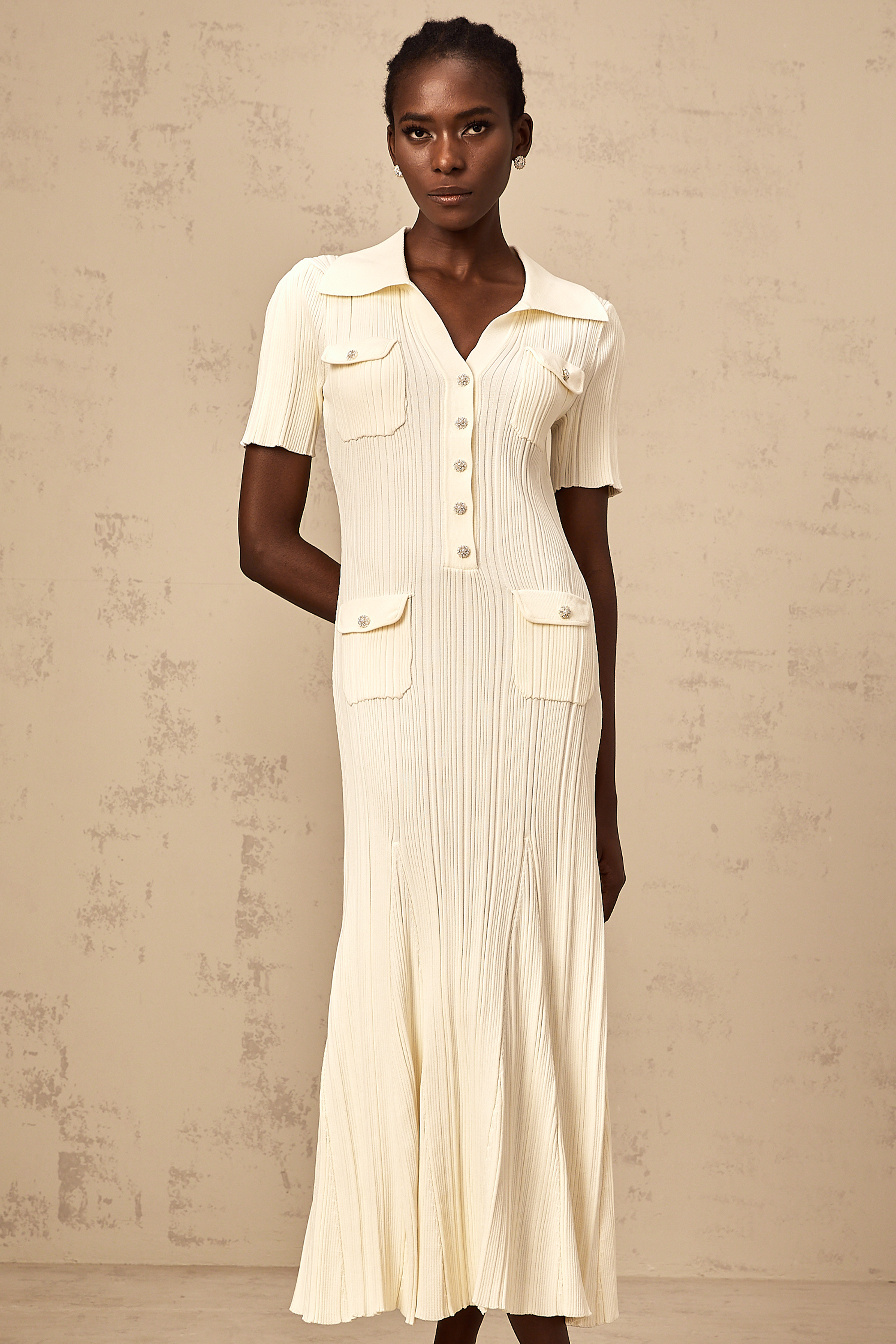 Nouria neutrals ribbed-knit midi dress (Final Sale-US Only)