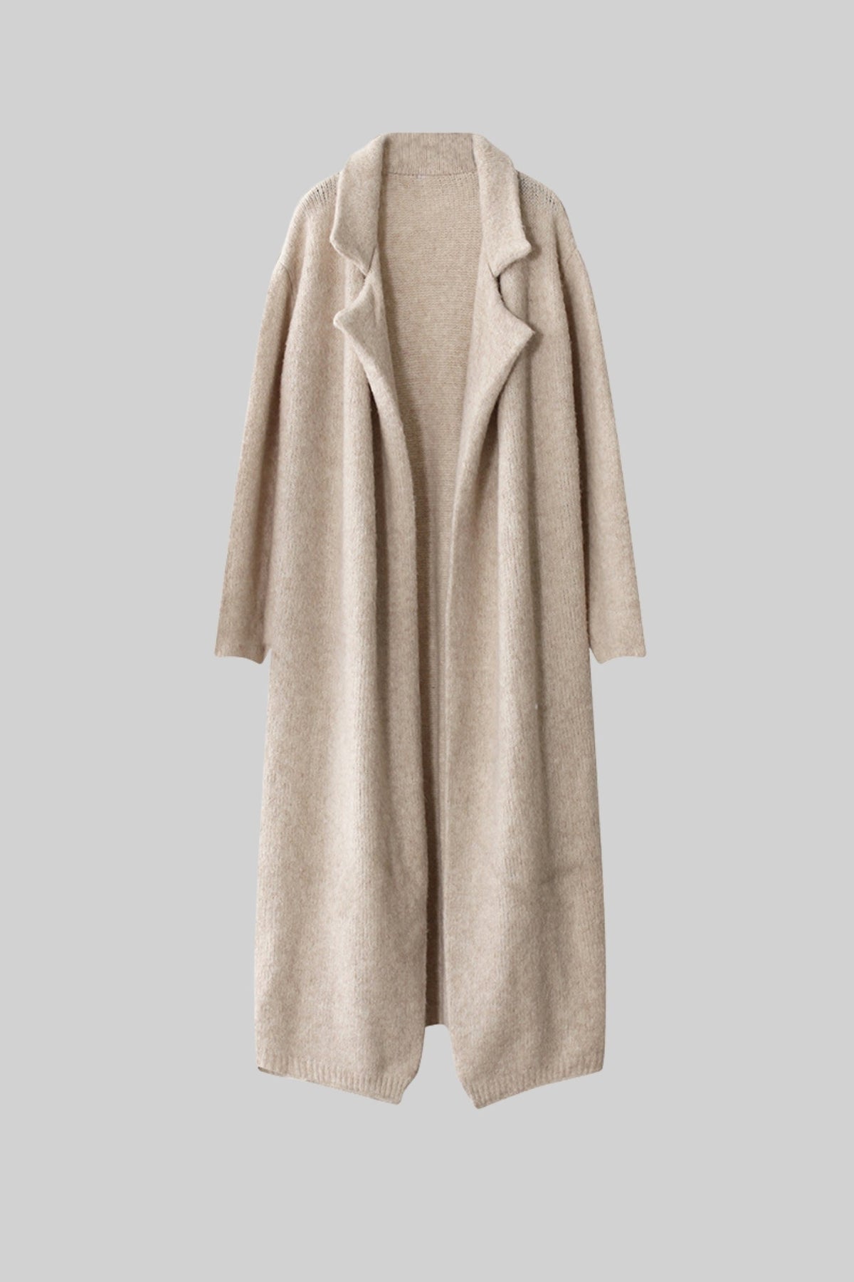 Fabienne Beige Knitted Three-Piece Set with Sculptural Ruffle Details