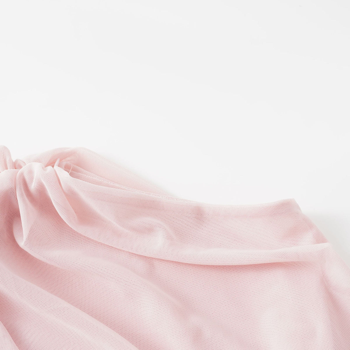 Garance Pink Asymmetrical Ruched Mesh Maxi Dress (Final Sale-US Only)