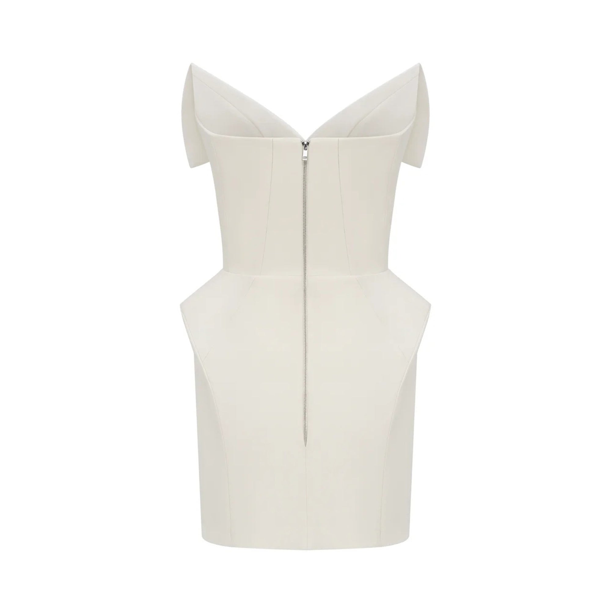 Alba White Barrel Waist Corset Mini Dress