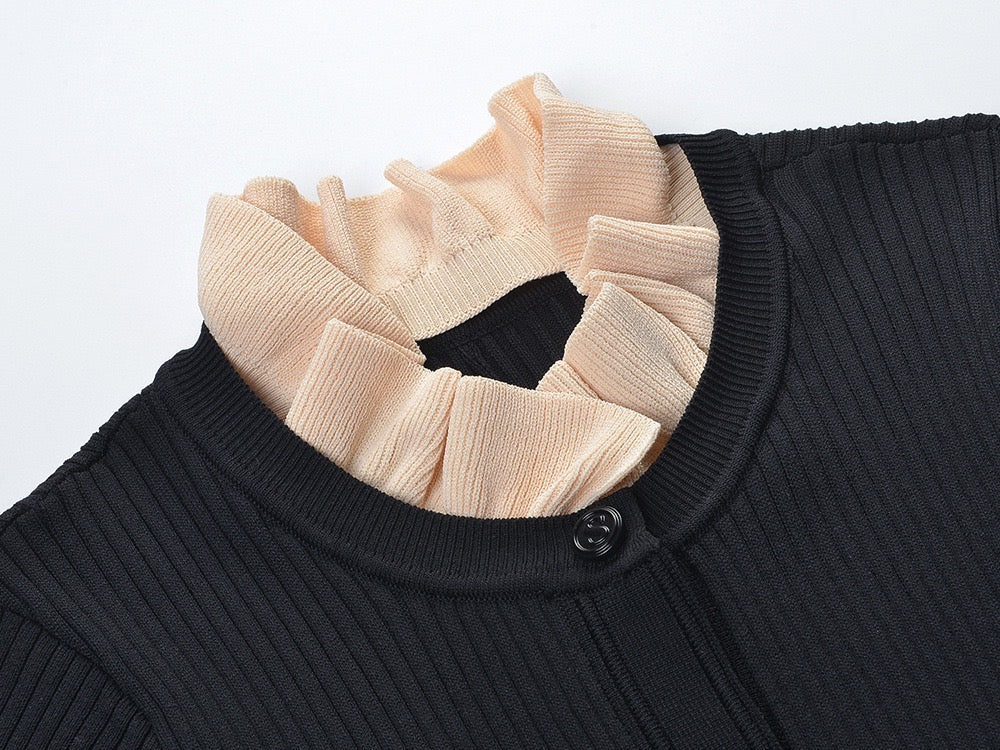 SANDRO KNIT MAXI DRESS - Black