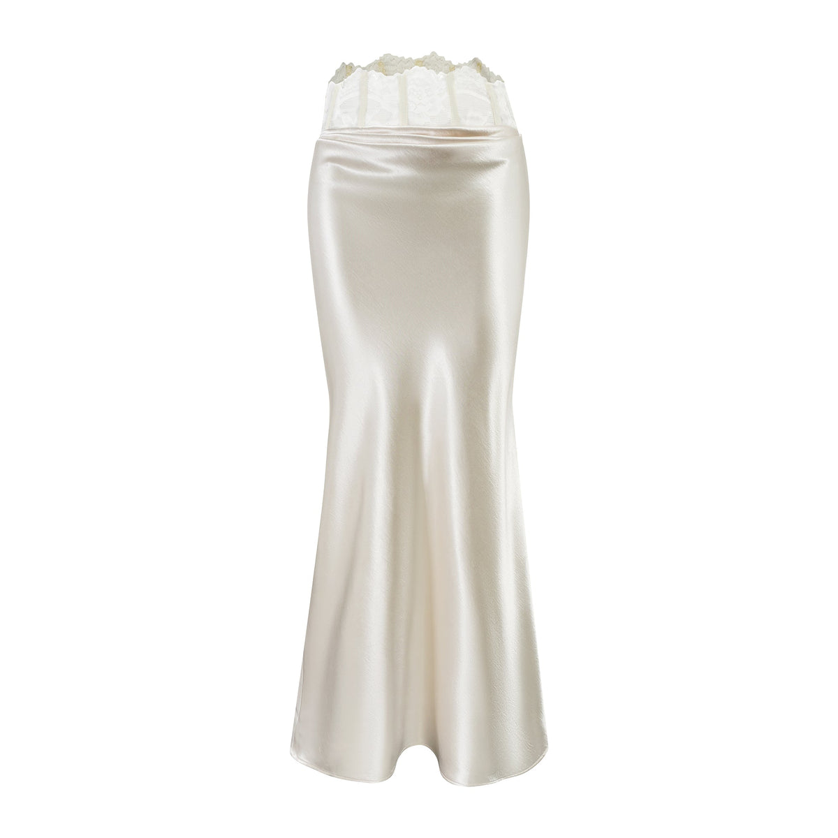Eeva White Floral Lace Panel Maxi Skirt (Final Sale)