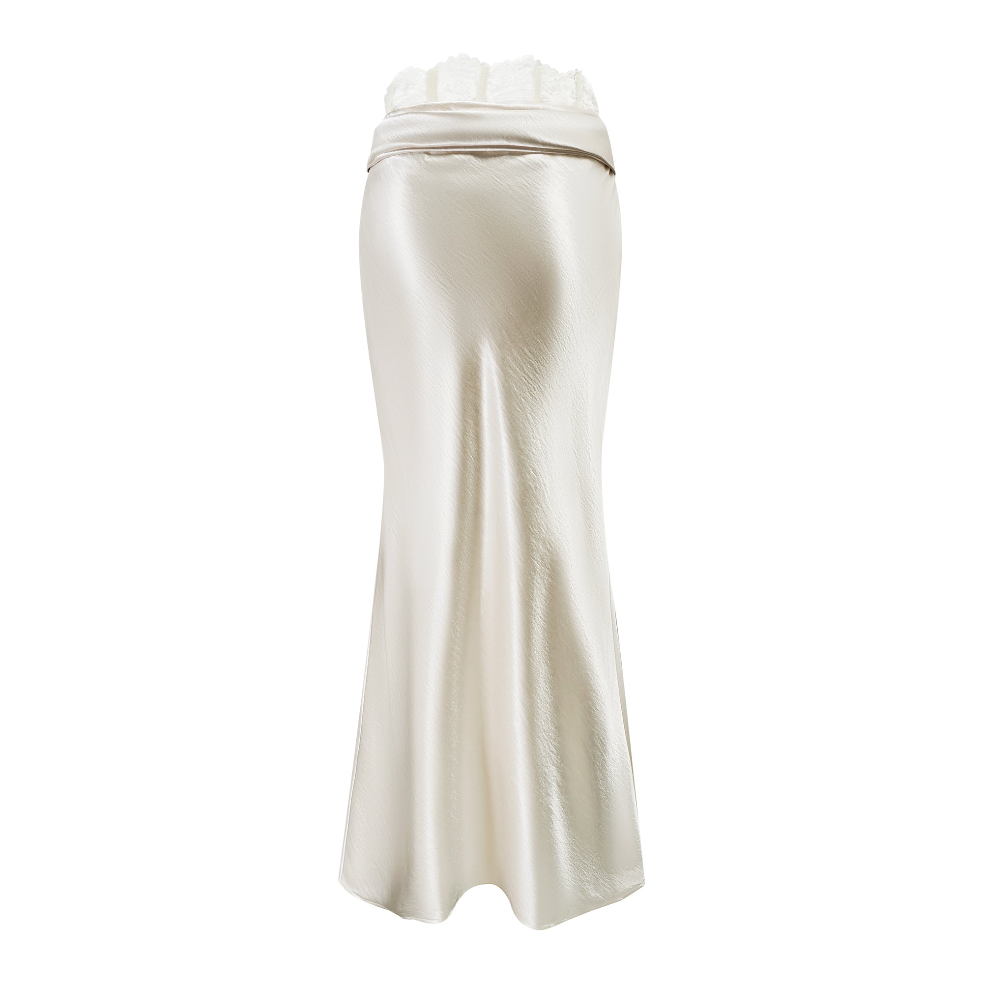 Eeva White Floral Lace Panel Maxi Skirt (Final Sale)