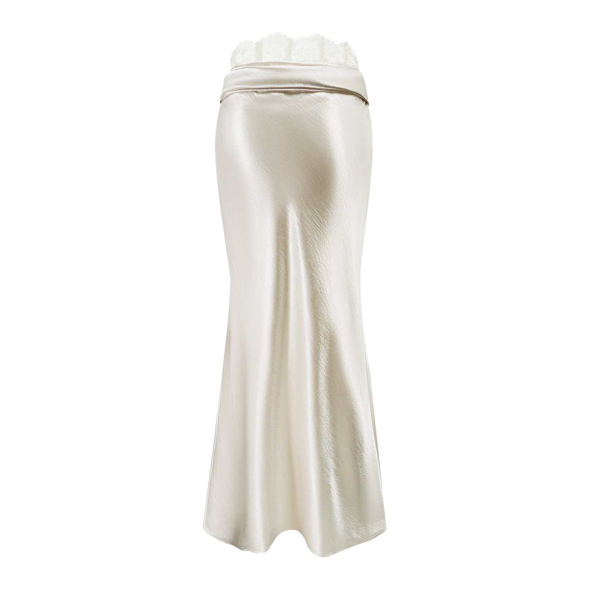 Eeva White Floral Lace Panel Maxi Skirt