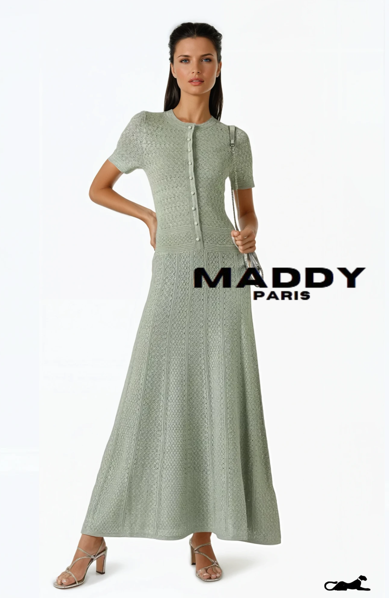 MADDY PARIS DAY DREAM MAXI DRESS IN VISCOSE-KNIT MAXI DRESS - Green