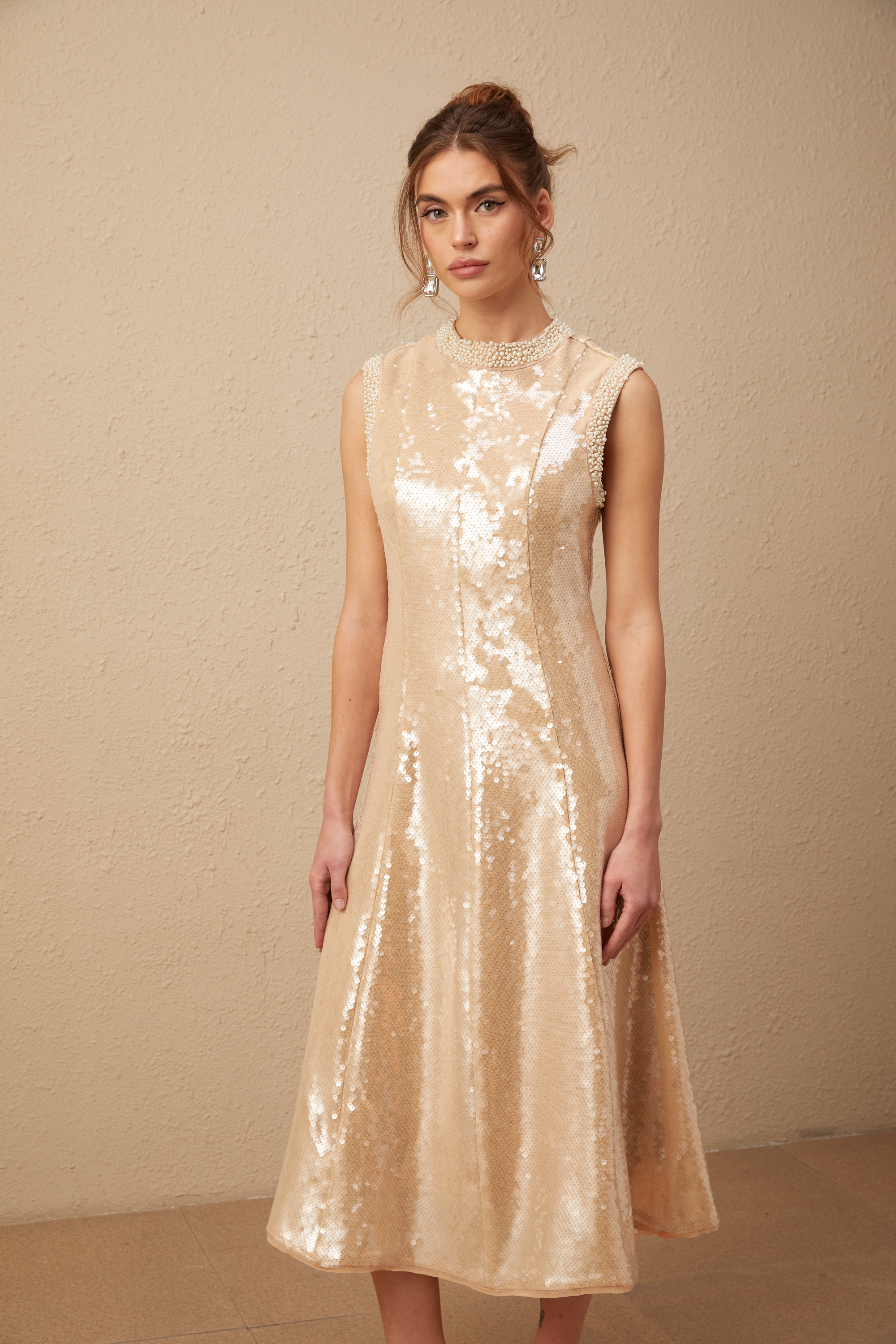Ornella faux-pearl sequined midi dress (Final Sale-US Only)