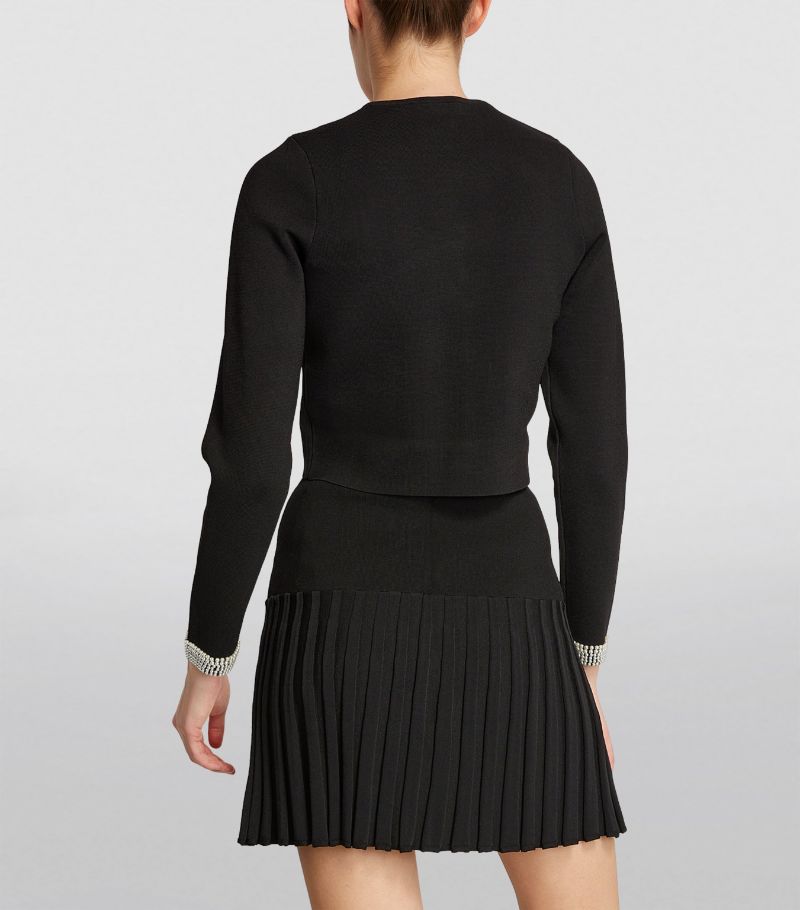 MADDY PARIS Bead-Trim Cardigan- Black