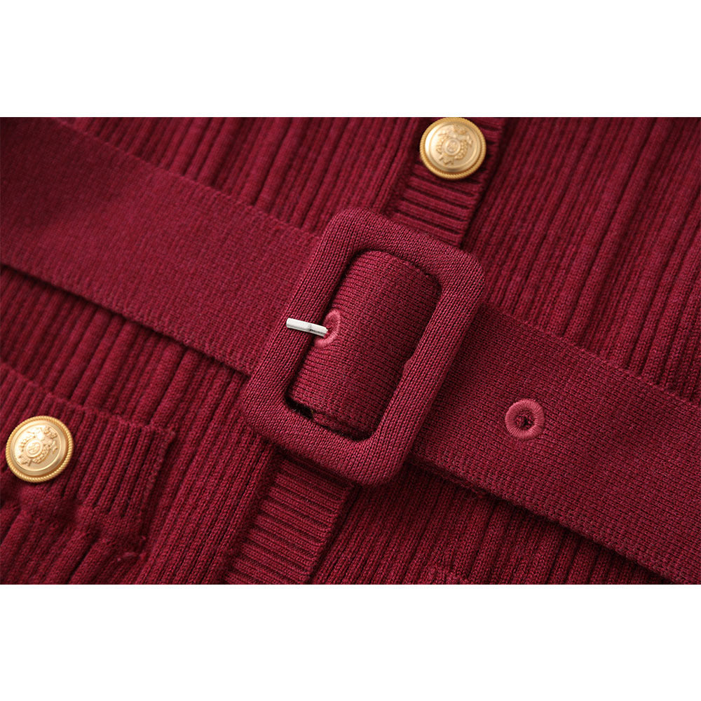MADDY Cherry red Viscose Knit Mini Dress - Cherry red