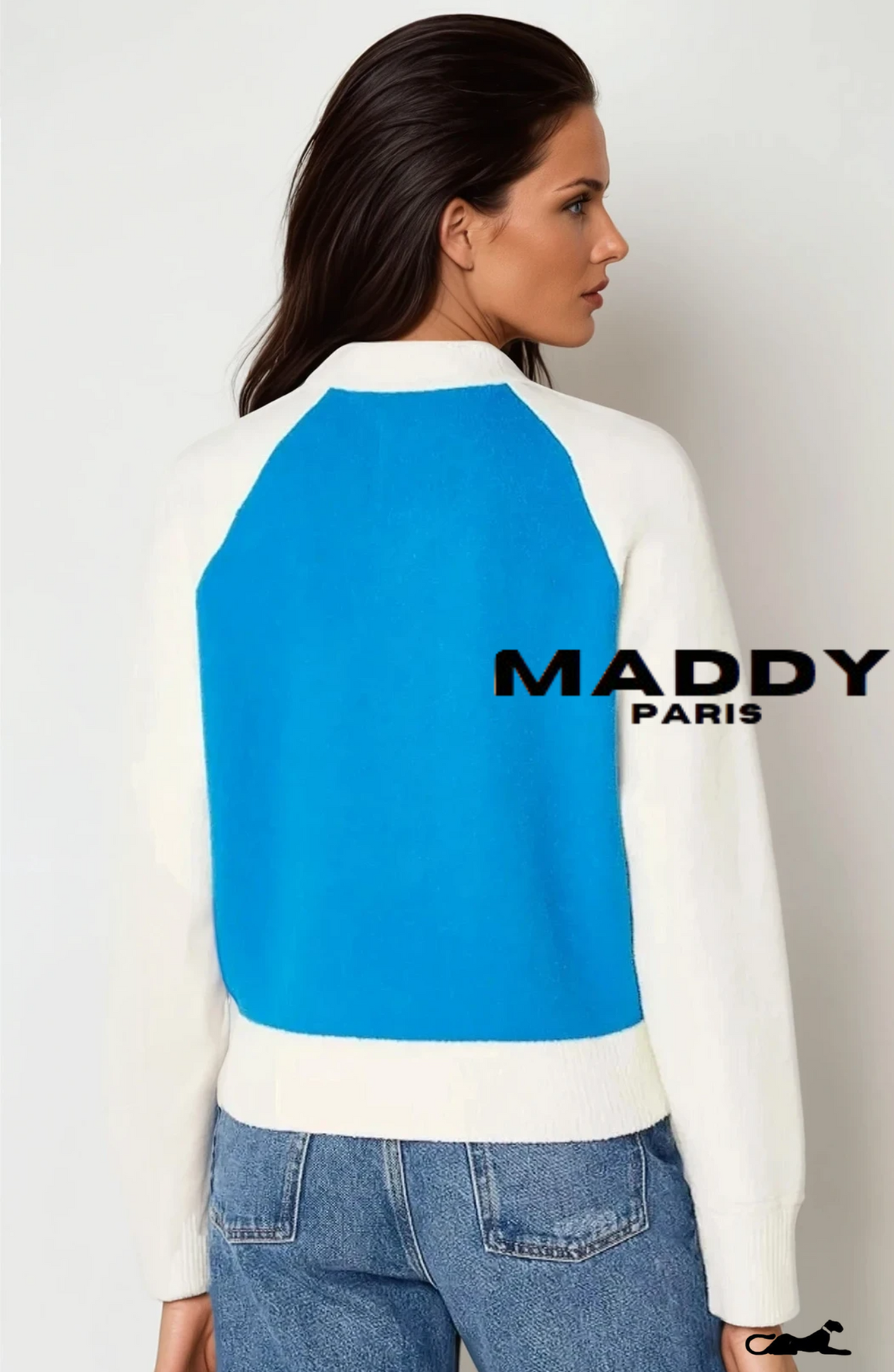 SANDRO Bolzano Varsity Color Block Bouclé Cardigan - Blue