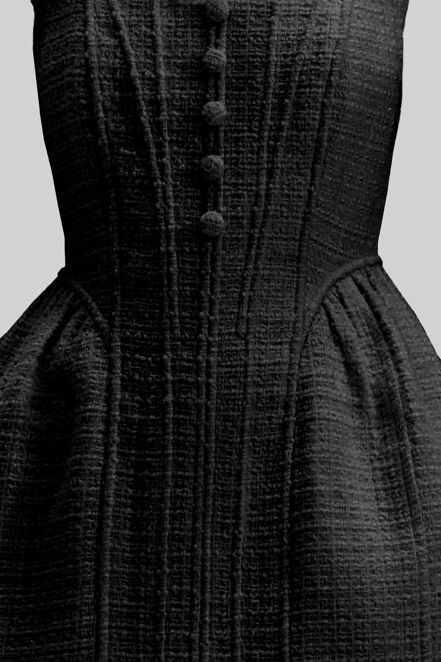 Textured Sleeveless Mini Dress With Fitted Bodice - Black