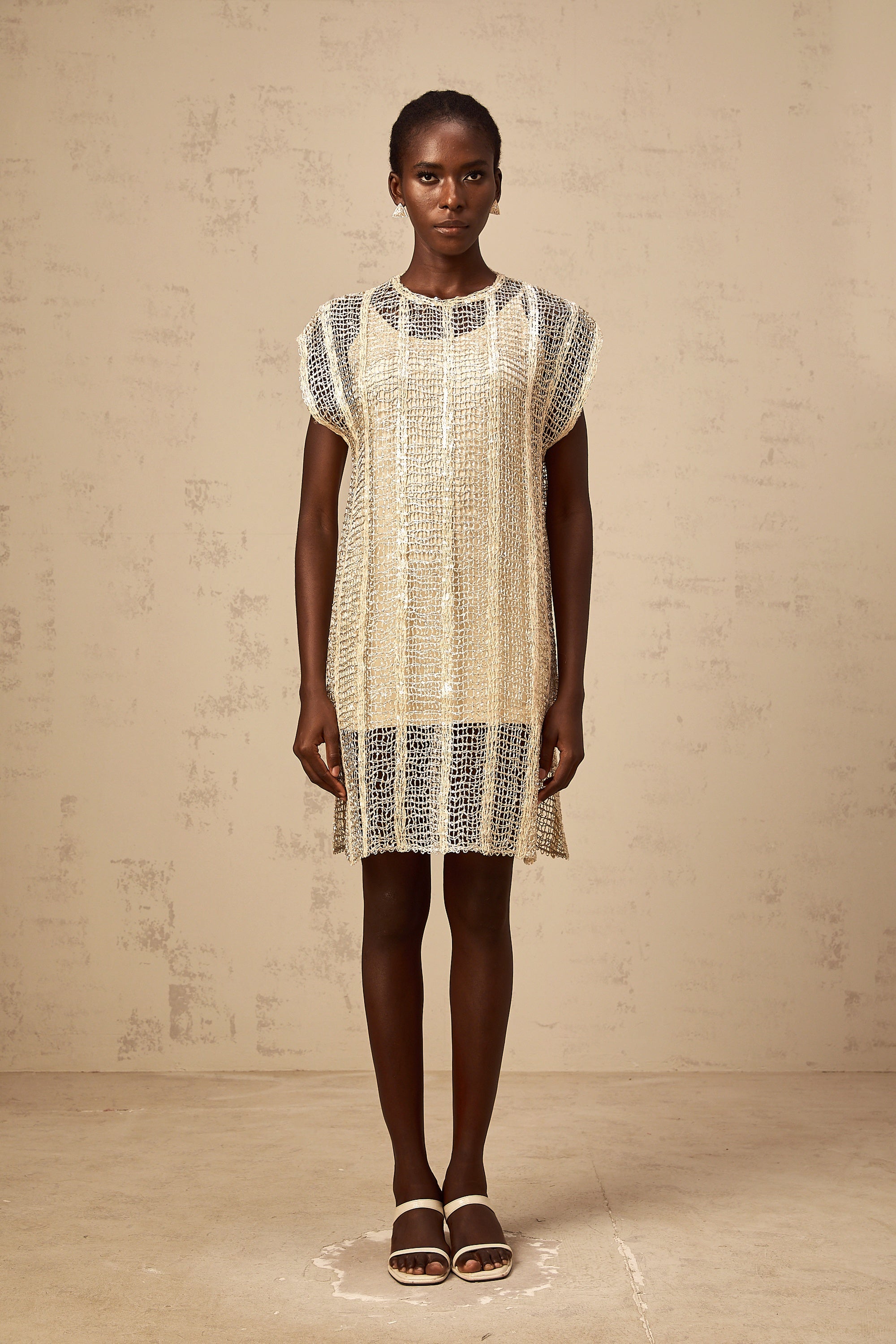 Solène gold sequined cut-out mini dress