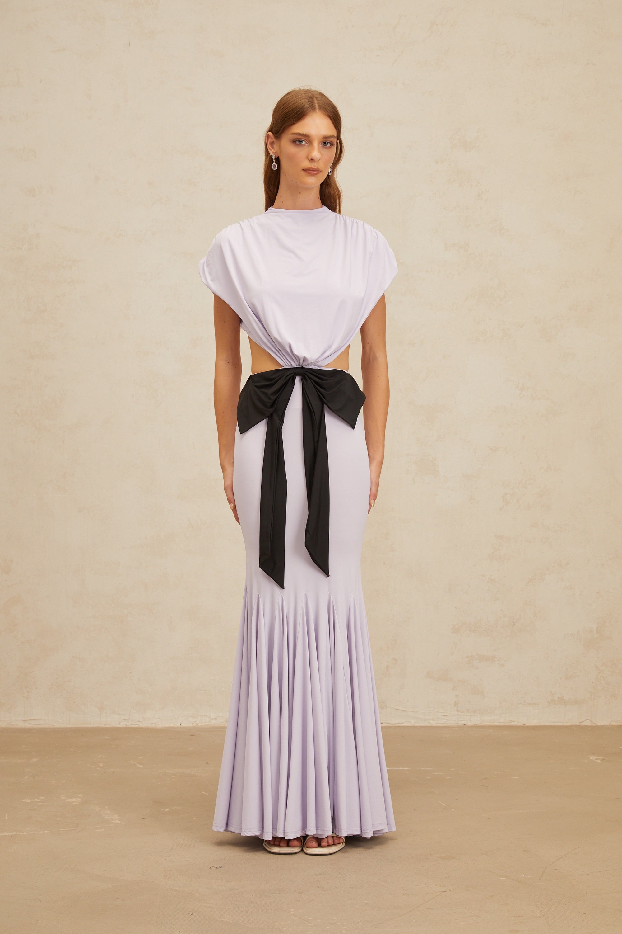 Manon Purple Bowknot Cut-Out Maxi Dress