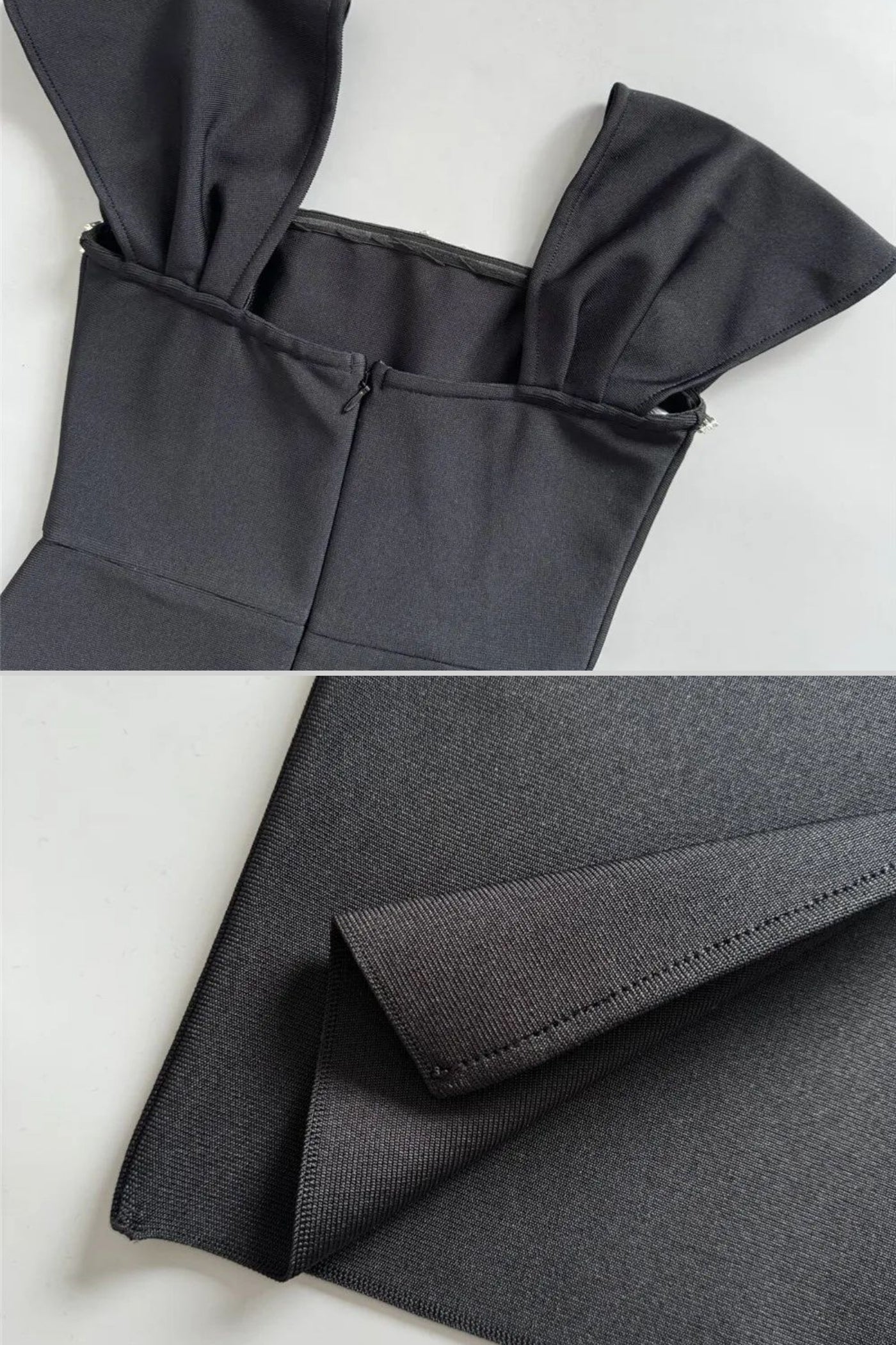 Off-Shoulder Fitted Gown With Crystal Embellishments – Black