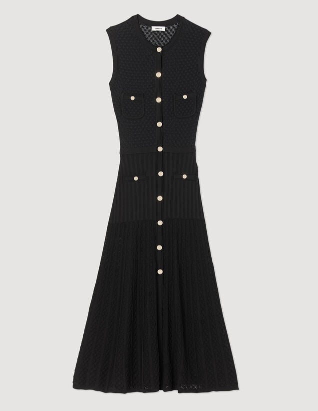 knee length dresses for ladies Sandro Long knitted midi dress