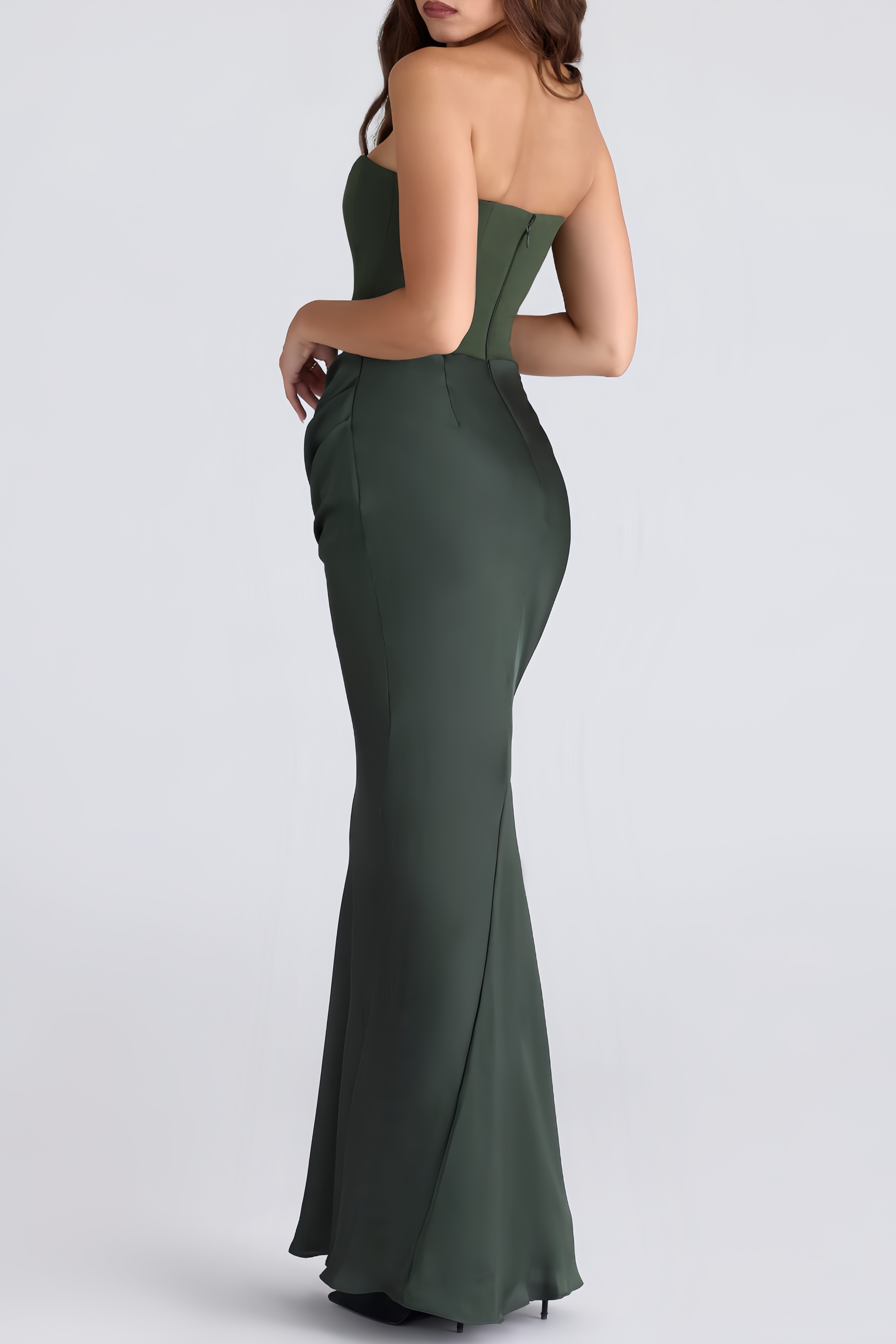 Aurore Olive Off-Shoulder Maxi Dress (Final Sale-US Only)