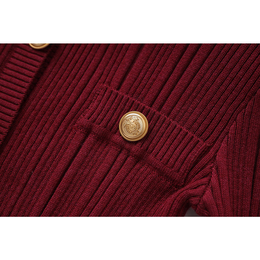 MADDY Cherry red Viscose Knit Mini Dress - Cherry red