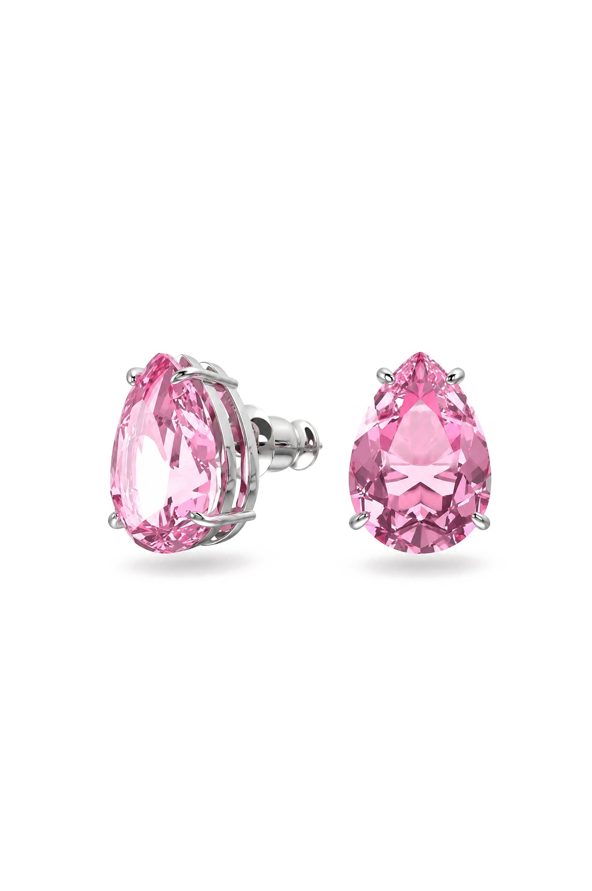 Hélia Pink Crystal Teardrop Stud Earrings