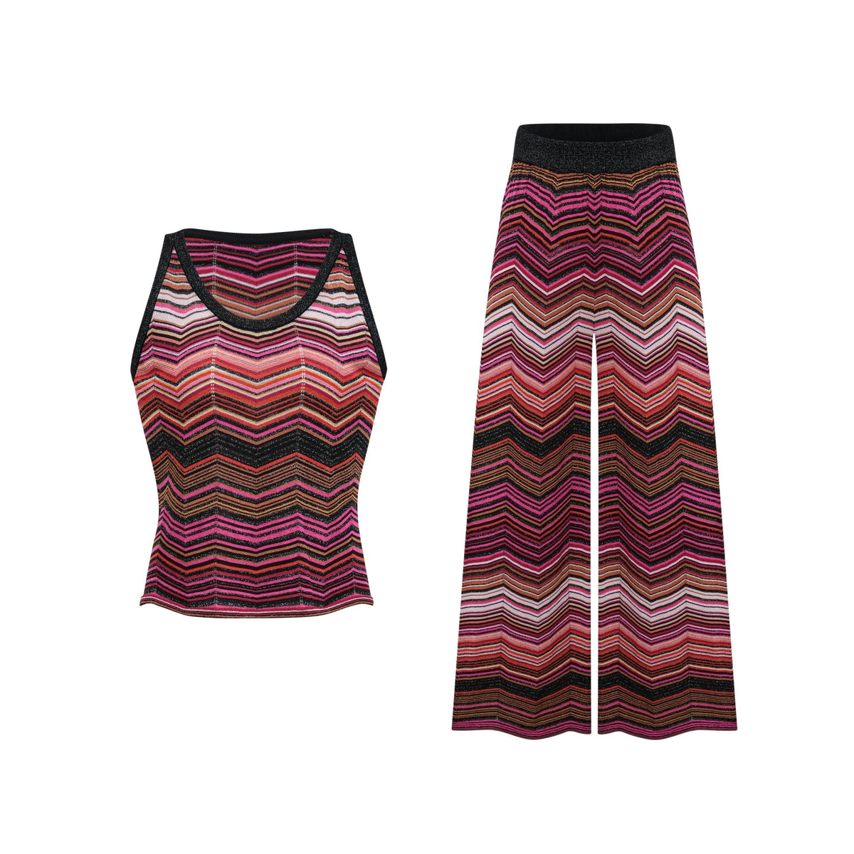 Chloé Red Striped Knit Matching Set