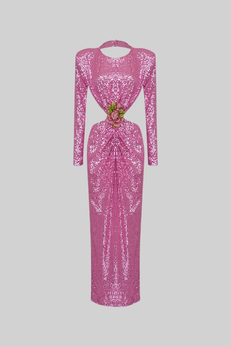MIREILLE Luxurious Sequins Midi Dress