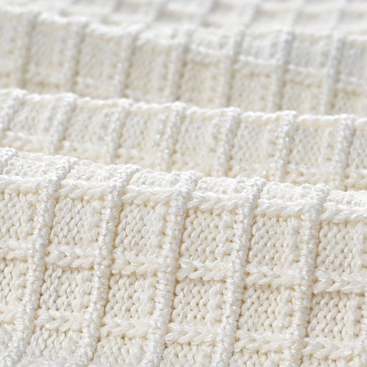 Audrey white waffle-knit jacket & skirt matching set