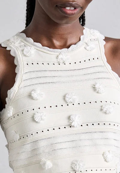 SANDRO AMERICAIN FRILL TOP - White