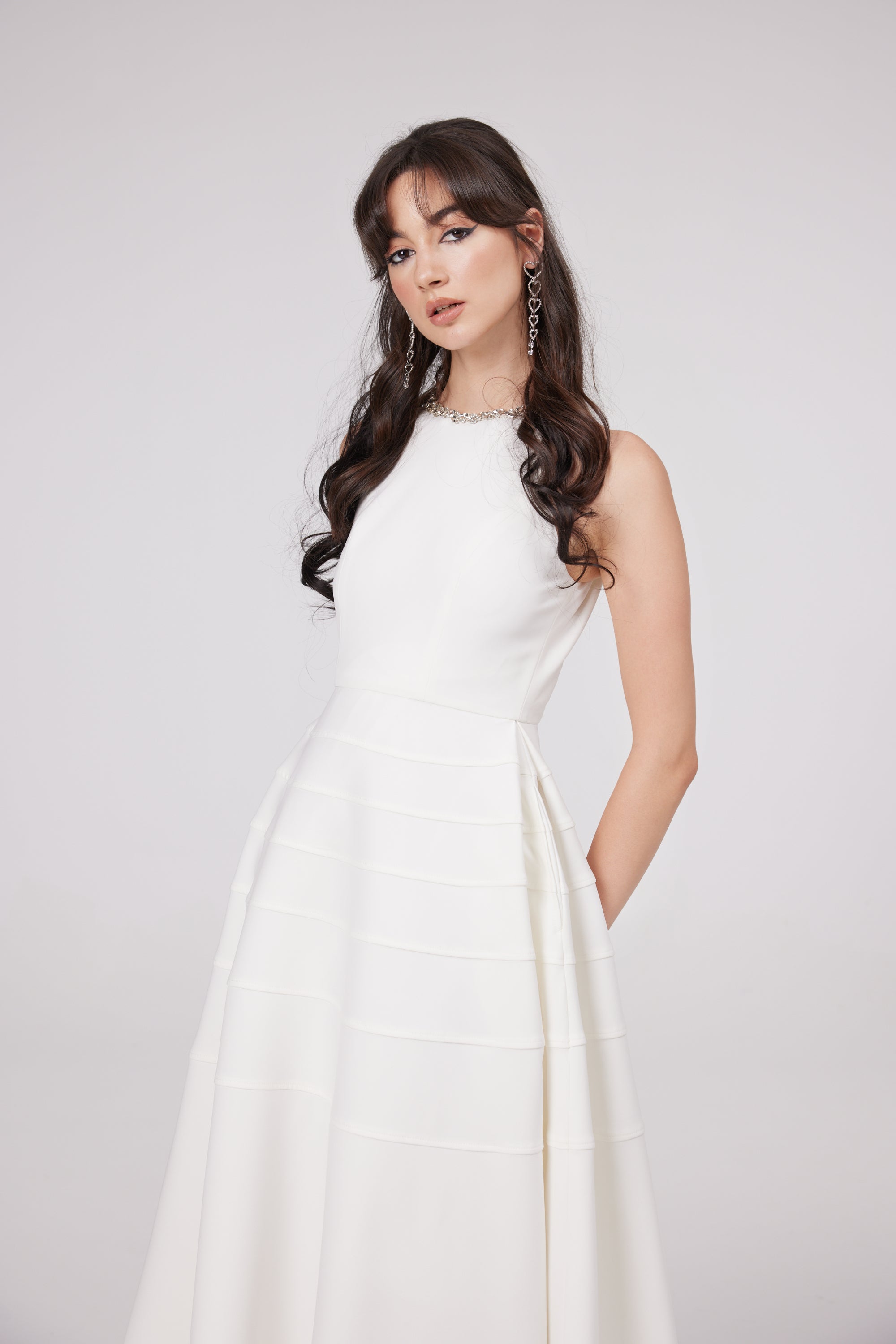 Inès white crystal-embellished midi dress (Final Sale-US Only)
